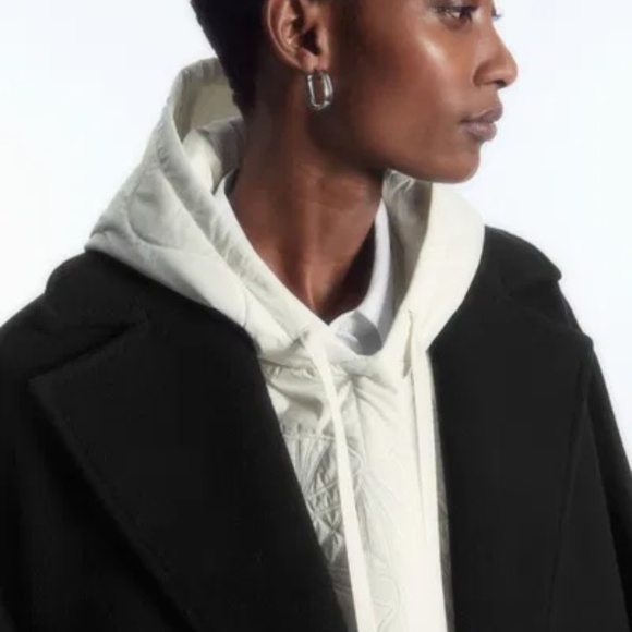 COS Cream Embroidered Quilted Hood - Picture 6 of 7